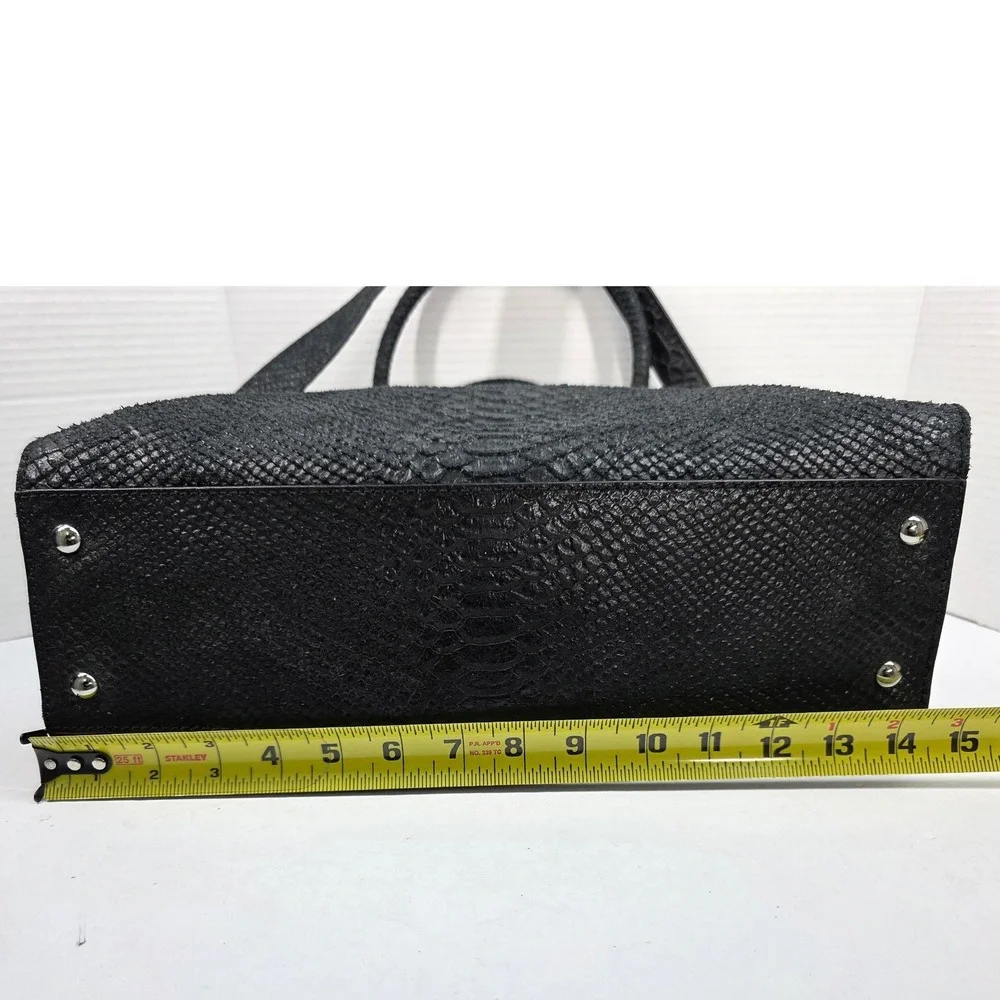 Michael Kors‎ Hamilton tote shoulder bag in black python-embossed leather